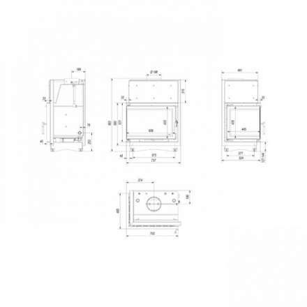 Каминная топка Kratki Zuzia/PW/BL/15/BS/W/Deco в Новополоцке
