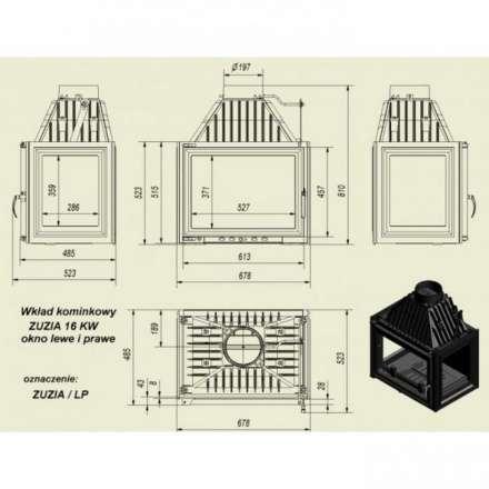 Каминная топка Kratki Zuzia/LP в Новополоцке