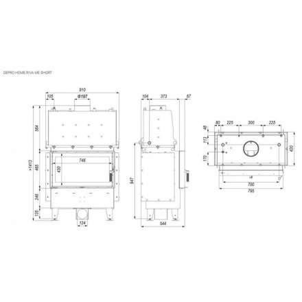 Каминная топка DEFRO HOME RIVA LA SHORT с водяным контуром в Новополоцке