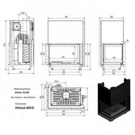 Каминная топка Kratki Oliwia/L/BS/G в Новополоцке