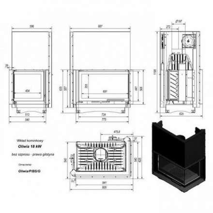 Каминная топка Kratki Oliwia/P/BS/G в Новополоцке