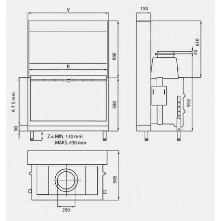 Каминная топка KFD Linea H 1050 4.0 в Новополоцке