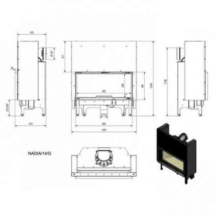 Каминная топка Kratki Nadia/14/G (гильотина) в Новополоцке