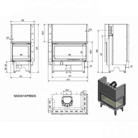 Каминная топка Kratki NADIA/14/P/BS/G в Новополоцке