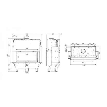 Каминная топка Defro Home RIVA LA G SHORT с водяным контуром и подъемом стекла вверх в Новополоцке