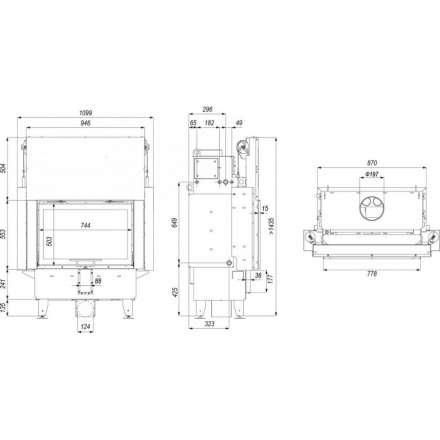 Каминная топка Defro Home Navi ME G с водяным контуром и подъемом стекла вверх в Новополоцке