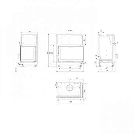Каминная топка Kratki Oliwia/PW/BP/17/BS/W/Deco в Новополоцке