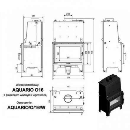 Каминная топка Kratki AQUARIO/O/16/PW/W в Новополоцке