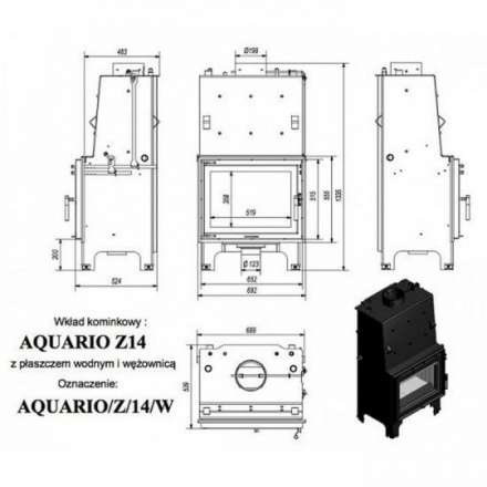 Каминная топка Kratki AQUARIO/Z/14/PW/W в Новополоцке