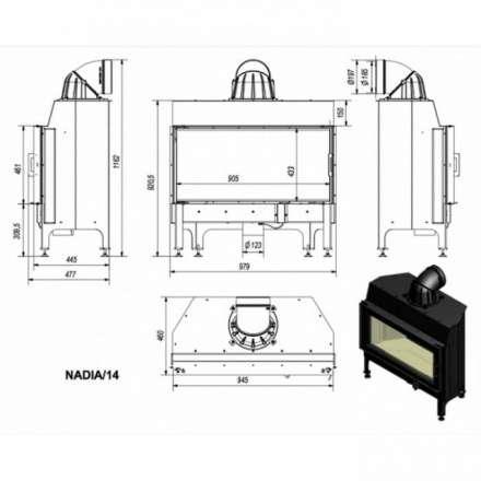 Каминная топка Kratki Nadia/14 в Новополоцке
