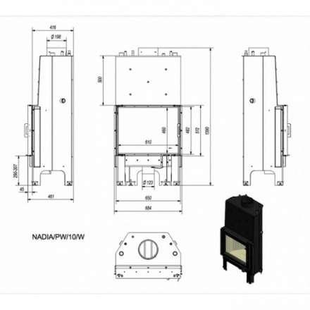 Каминная топка Kratki Nadia/PW/10/W в Новополоцке