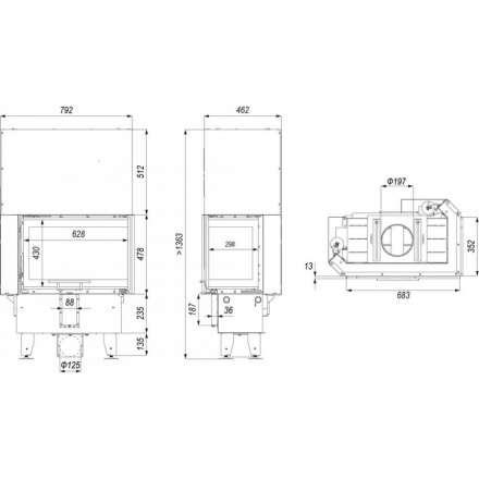 Каминная топка INTRA SM BP SLIM G в Новополоцке