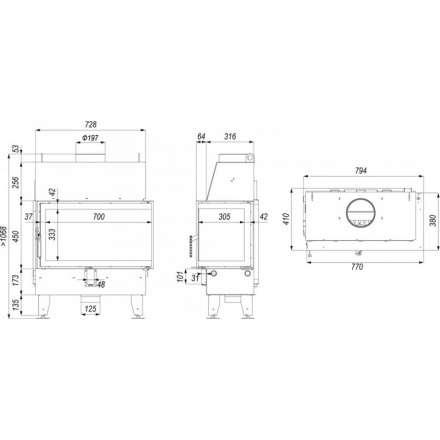 Каминная топка IMPULS ME BL в Новополоцке