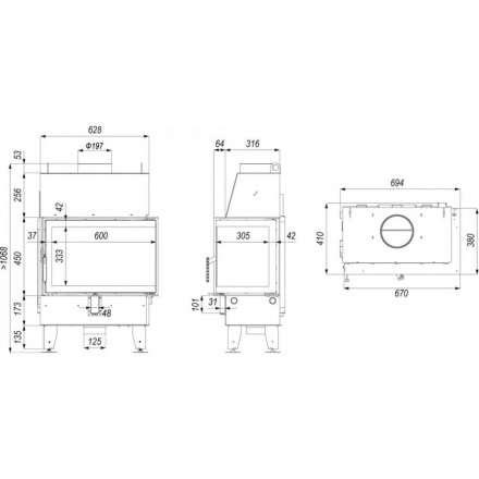 Каминная топка Defro Home IMPULS SM BL в Новополоцке