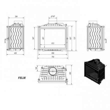 Каминная топка Kratki Felix в Новополоцке