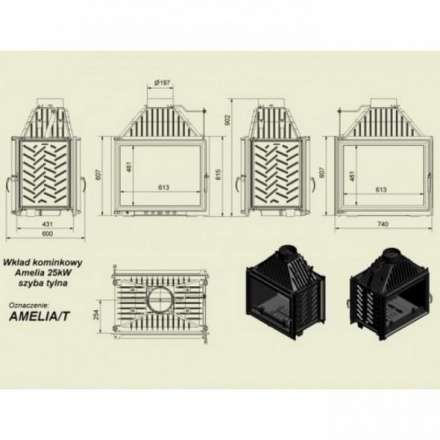 Каминная топка Kratki Amelia/T в Новополоцке