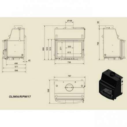 Каминная топка Kratki Oliwia/R/PW/17 в Новополоцке