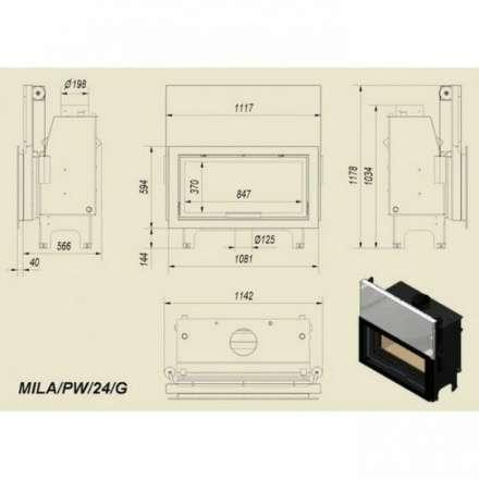 Каминная топка Kratki Mila/PW/24/G в Новополоцке