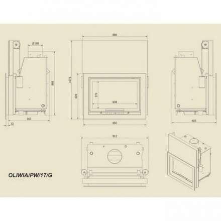 Каминная топка Kratki Oliwia/PW/17/G в Новополоцке