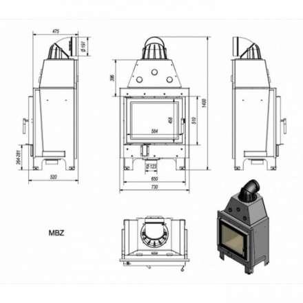Каминная топка Kratki MBZ в Новополоцке