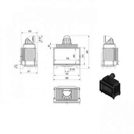 Каминная топка Kratki FRANEK/14 в Новополоцке