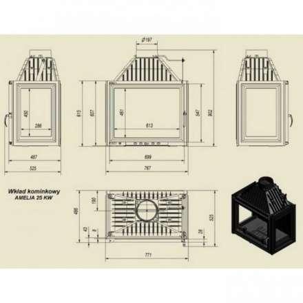 Каминная топка Kratki Amelia/LPT в Новополоцке