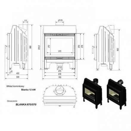 Каминная топка Kratki Blanka 670/570 в Новополоцке
