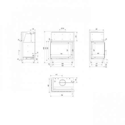 Каминная топка Kratki Amelia/PW/BL/24/BS/W/Deco в Новополоцке