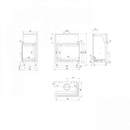 Каминная топка Kratki Amelia/PW/BP/24/BS/W/Deco в Новополоцке