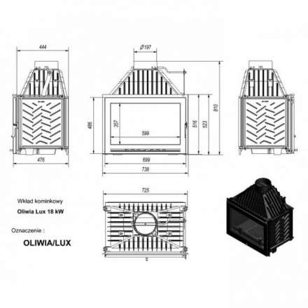 Каминная топка Kratki Oliwia/LUX в Новополоцке