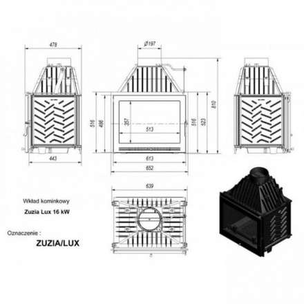 Каминная топка Kratki Zuzia/LUX в Новополоцке