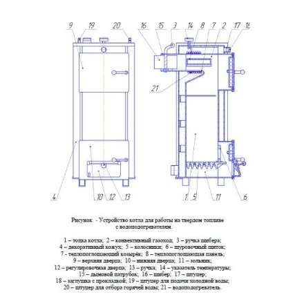 Твердотопливный котел Теплоприбор КС-Т-20-01 с РТ Амазонка бай фото в Новополоцке