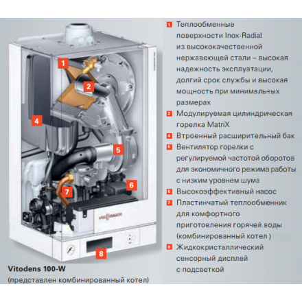 Конденсационный котел Viessmann Vitodens 100-W 35 кВт turbo одноконтурный в Новополоцке