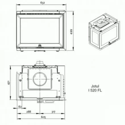 Каминная топка Jotul I 520 FL в Новополоцке